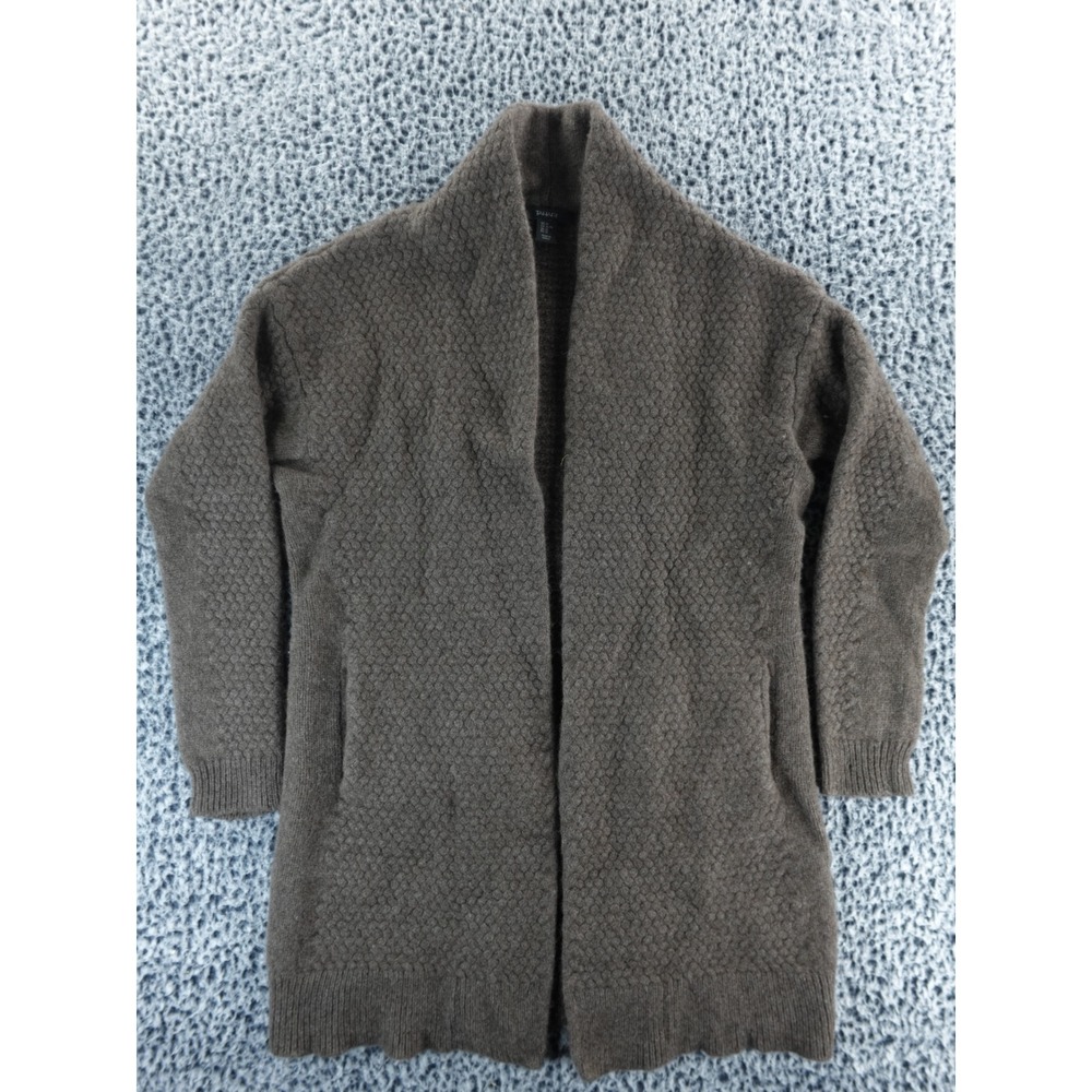 Tahari Textured Shawl‎ Collar Long Cardigan Sweater Brown XL